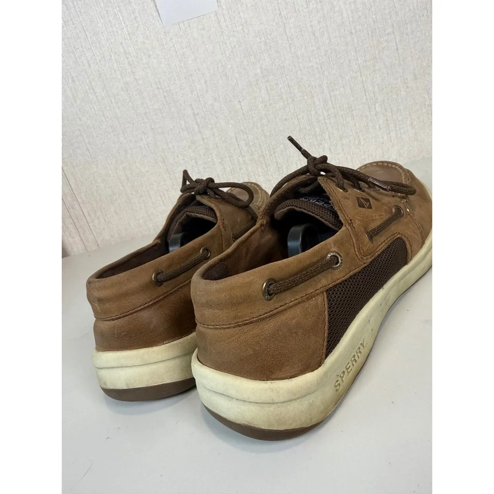 SPERRY Top-Sider size 8.5 Mens Convoy‎ 3-Eye Boat Shoe STS17292 Brown Leather